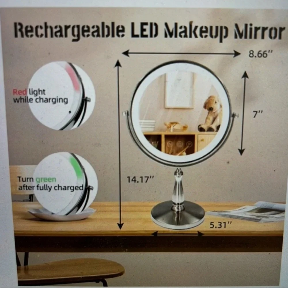 Magnifying 9” Make-Up Lighted Mirror NIB!
